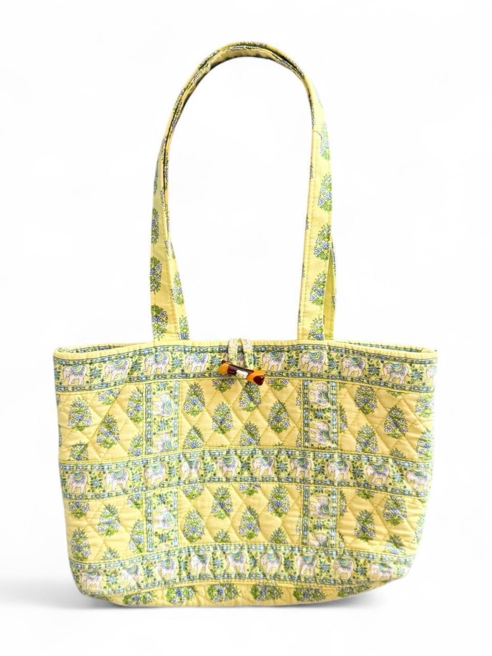 Vera Bradley Yellow Quilted Floral Toggle Tote